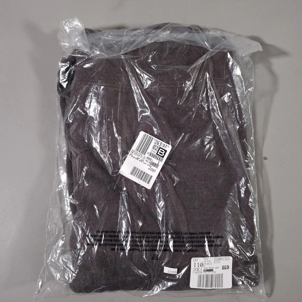 Lands End Quarter Zip Pullover‎ Mens XXL Kona Brown Heather Bedford Ribbed Knit